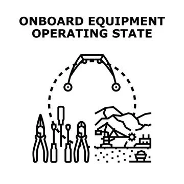 Onboard equipment operating state with tools 스톡 일러스트