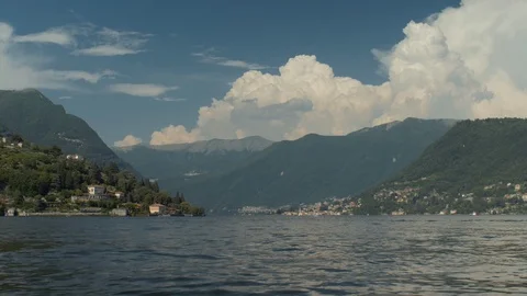 Onboard ferry view of Lake Como, Lake Como, Lombardy, Italian Lakes, Italy, Stock Footage 112436558
