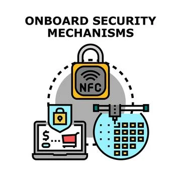 Onboard security mechanisms for digital technology Stock Illustration