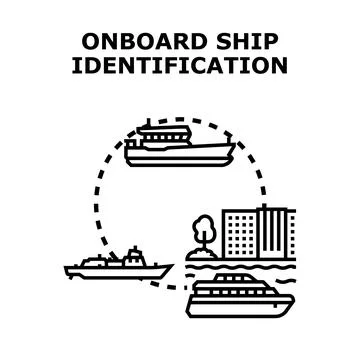 Onboard ship identification system vector concept 스톡 일러스트
