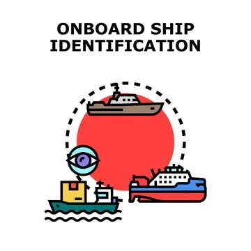 Onboard ship identification system vector concept 스톡 일러스트