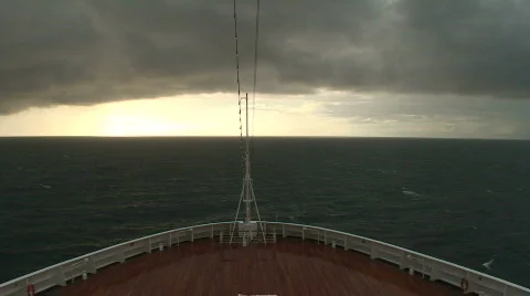 Onboard: Sunset Storm Stock Footage 455042