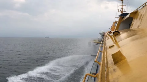 Onboard view of flying dolphin boat from on the route to Skiathos island, S.. 스톡 동영상 280083363