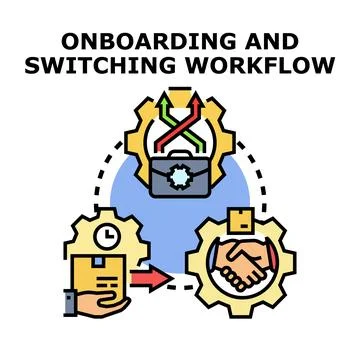 Onboarding and switching workflow process concept illustration イラスト素材