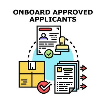 Onboarding approved applicants process concept illustration Stock Illustration