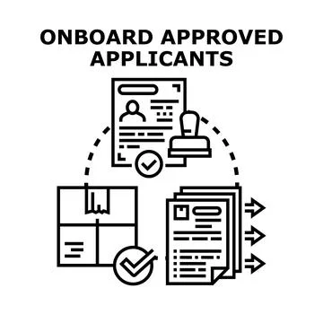 Onboarding approved applicants process concept illustration Stock Illustration