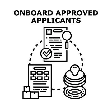 Onboarding approved applicants process for new employees Stock Illustration