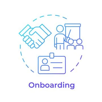 Onboarding blue gradient concept icon Stock Illustration