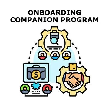 Onboarding companion program for new candidate integration Stock Illustration