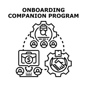 Onboarding companion program for new candidate integration Stock Illustration