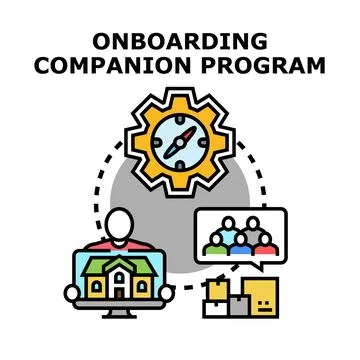 Onboarding companion program providing guidance for new employees 스톡 일러스트