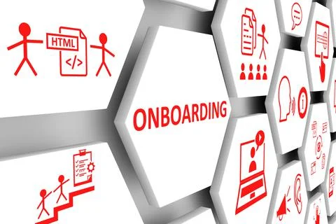 ONBOARDING concept cell background 3d illustration Stock Illustration