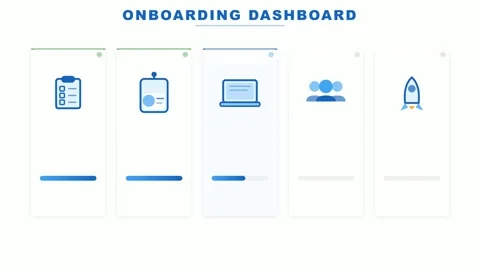 Onboarding Dashboard Progress Interface Vector Illustration Stockbeeldmateriaal 333185692