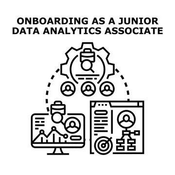 Onboarding data analytics associate new hire process Stock Illustration