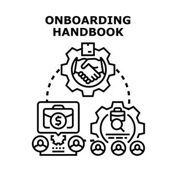 Onboarding handbook process hiring new employee vector Stock Illustration