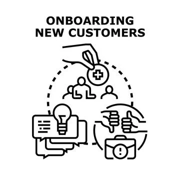Onboarding new client vector process illustration concept Stock Illustration