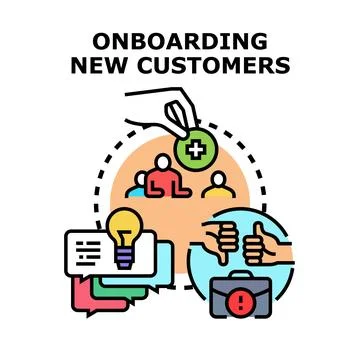 Onboarding new client vector process illustration concept Stock Illustration