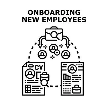 Onboarding new employees process vector concept illustration Stock Illustration
