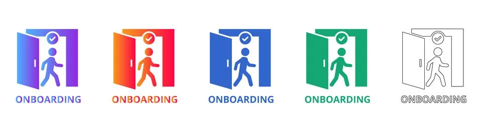 Onboarding Process Concept Icon Set Illustrazione stock