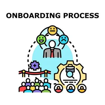 Onboarding process for new employee integration Stock Illustration
