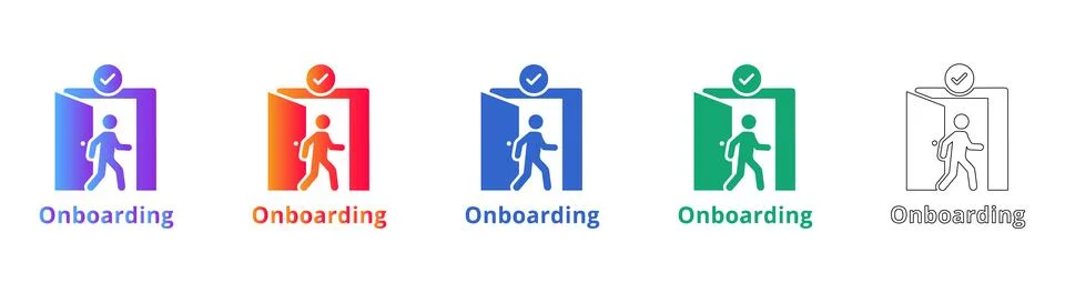 Onboarding Process User Experience Icon Set Stock Illustration