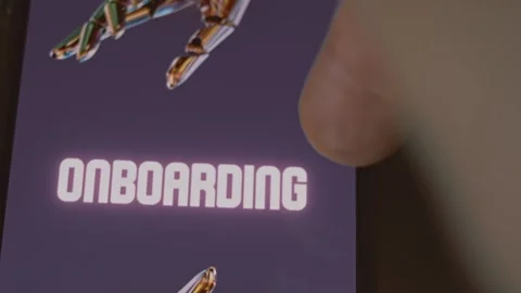Onboarding themed graphic presentation on smartphone screen Stock Footage 289071046
