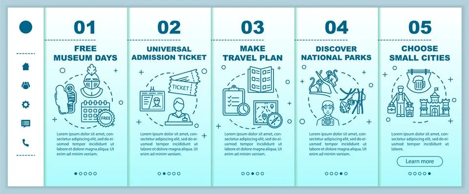 <> onboarding vector template. Responsive mobile website with icons. Webpage Stock-Illustration