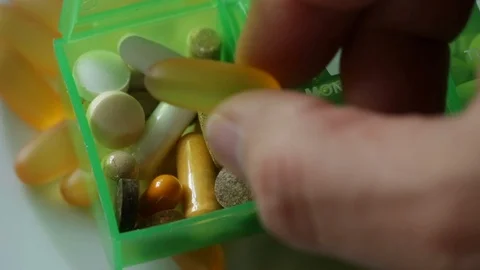 Once Daily - Vitamins, Supplements, Fish Oil, Nootropics Stock Footage 88168524