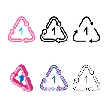 Once reusing plastic packaging color icon vector styles Stock Illustration