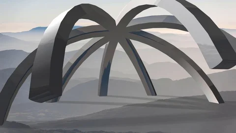 Once Upon a Hill (3D Moving Abstract Object - for Presentations) Stock Footage 124363608