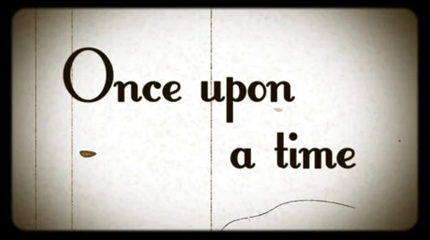 Once upon a time, old damaged film effect, vintage, wide-screen projector Stock Footage 36108645