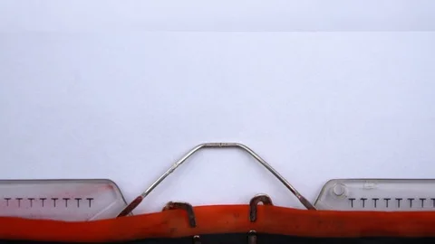 Once upon a time - phrase printed on an old typewriter in red letters, close up. Stock Footage 126644496