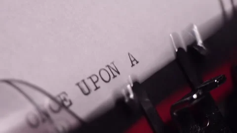 Once Upon a Time, Typing Letter and Words on Typewriter, Macro Close Up Stock Footage 260692589