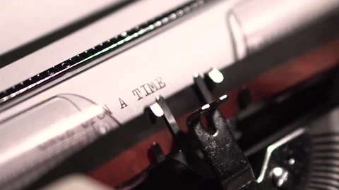Once Upon a Time, Typing Letters and Words on Vintage Typewriter, Close Up Stock Footage 257671860
