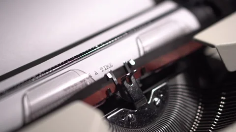 Once Upon a Time, Typing on Vintage Typewriter, Beginning of Script, Novel Stock Footage 259855927