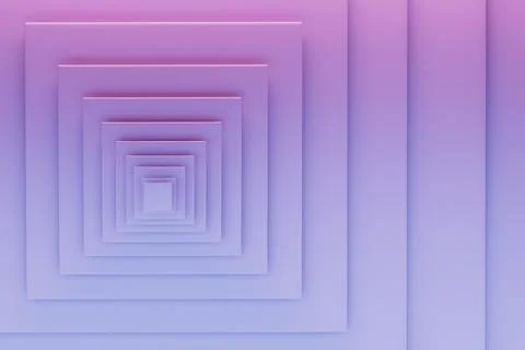?oncentric lavender squares stack in soft 3d layers, forming glowing infini.. Foto stock