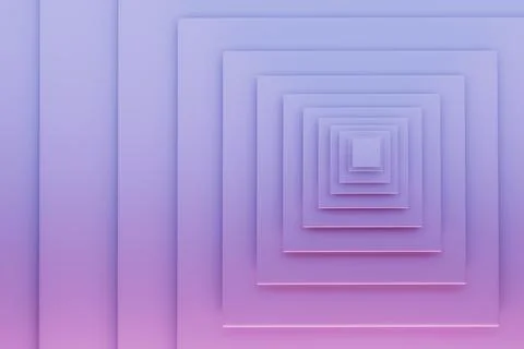 ?oncentric lavender squares stack in soft layers, forming glowing infinite .. Foto stock