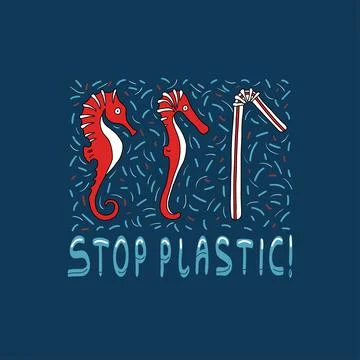 ?oncept of ocean plastic pollution. Stock Illustration