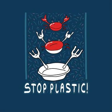 ?oncept of ocean plastic pollution. Stock Illustration