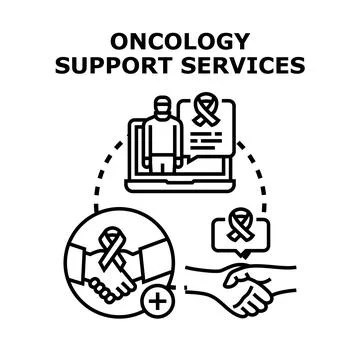Oncology support services providing assistance to patients Stock Illustration