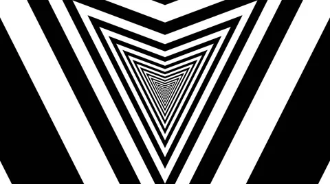 Oncoming abstract symbol, wide down arrow. Video stock 48565014