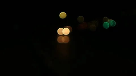 Oncoming Bokeh from traffic Video stock 20528061