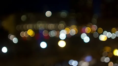 Oncoming Bokeh from traffic Video stock 20528090