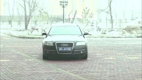 Oncoming car in the sun Video stock 252481966