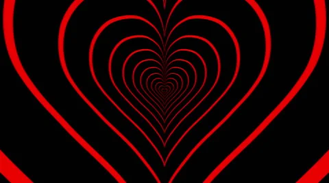 Oncoming concentric nested red hearts Stock Footage 59778813