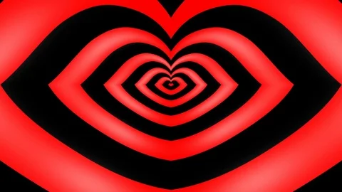 Oncoming concentric nested red lips morph into a heart. Stock Footage 72280019