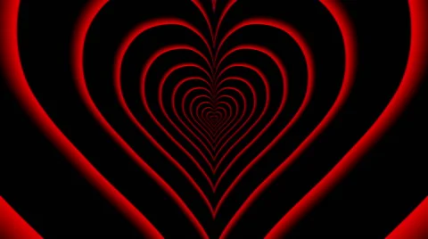 Oncoming concentric nested red partly blurred hearts Stock Footage 59778956