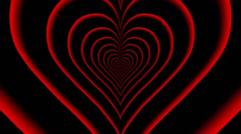 Oncoming concentric nested red partly blurred hearts 스톡 동영상 59778957