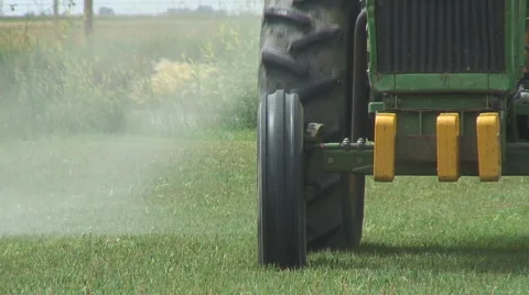 Oncoming farm tractor close up Stock Footage 985137
