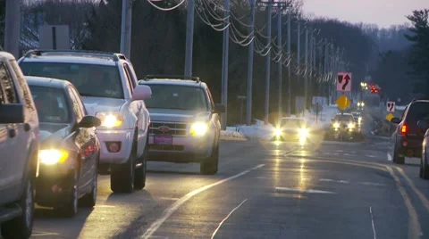 Oncoming traffic 3 Stock Footage 8557070